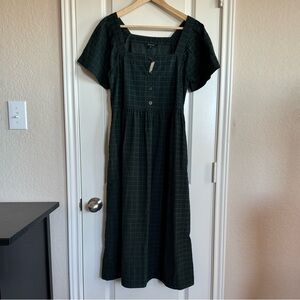 NWT Madewell Square Neck Corduroy Green Dress XXS